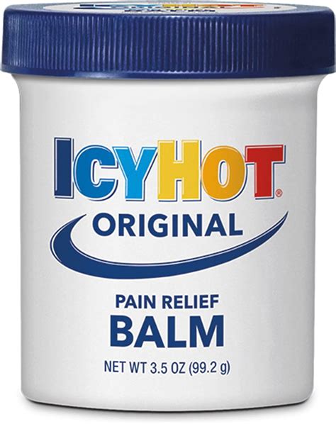 icy hot que contiene|Icy Hot Bálsamo original para aliviar el dolor, 3.5 onzas (paquete de 4).